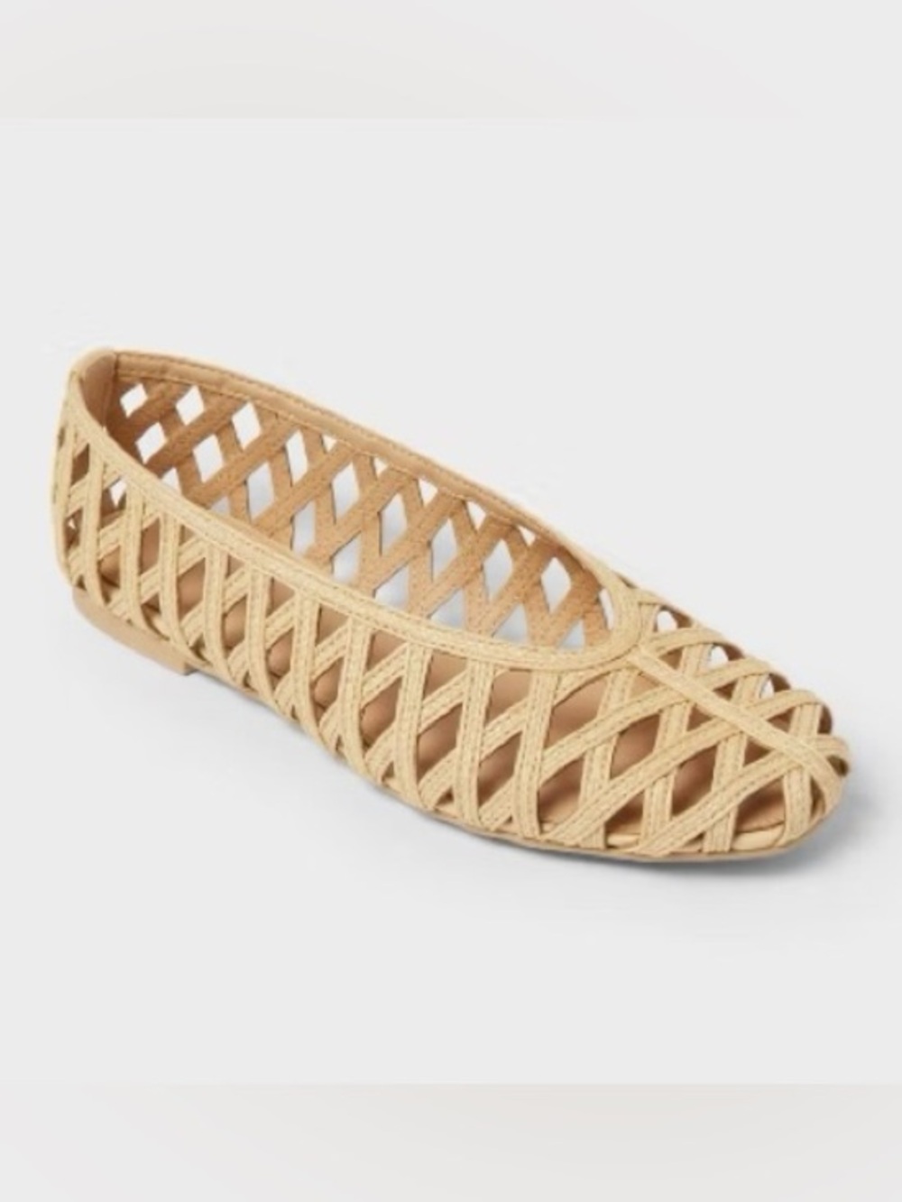 NWT A New Day Beige Pilar Flats Woven Open Weave Ballet Shoes Women’s size 9.5